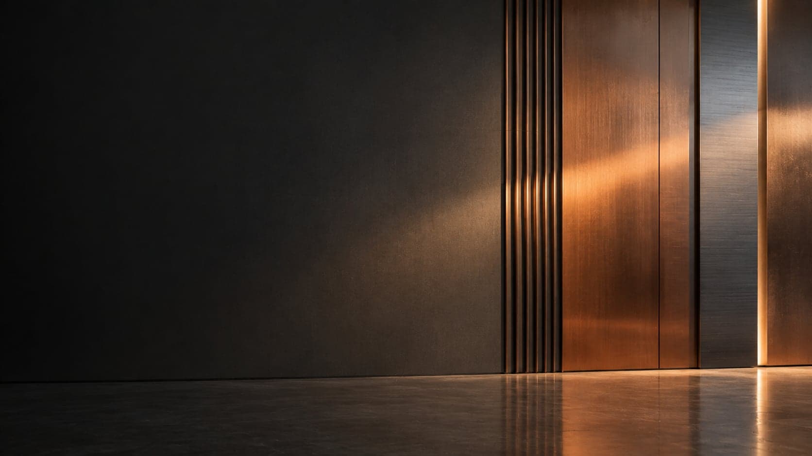 Premium brushed copper and steel interior