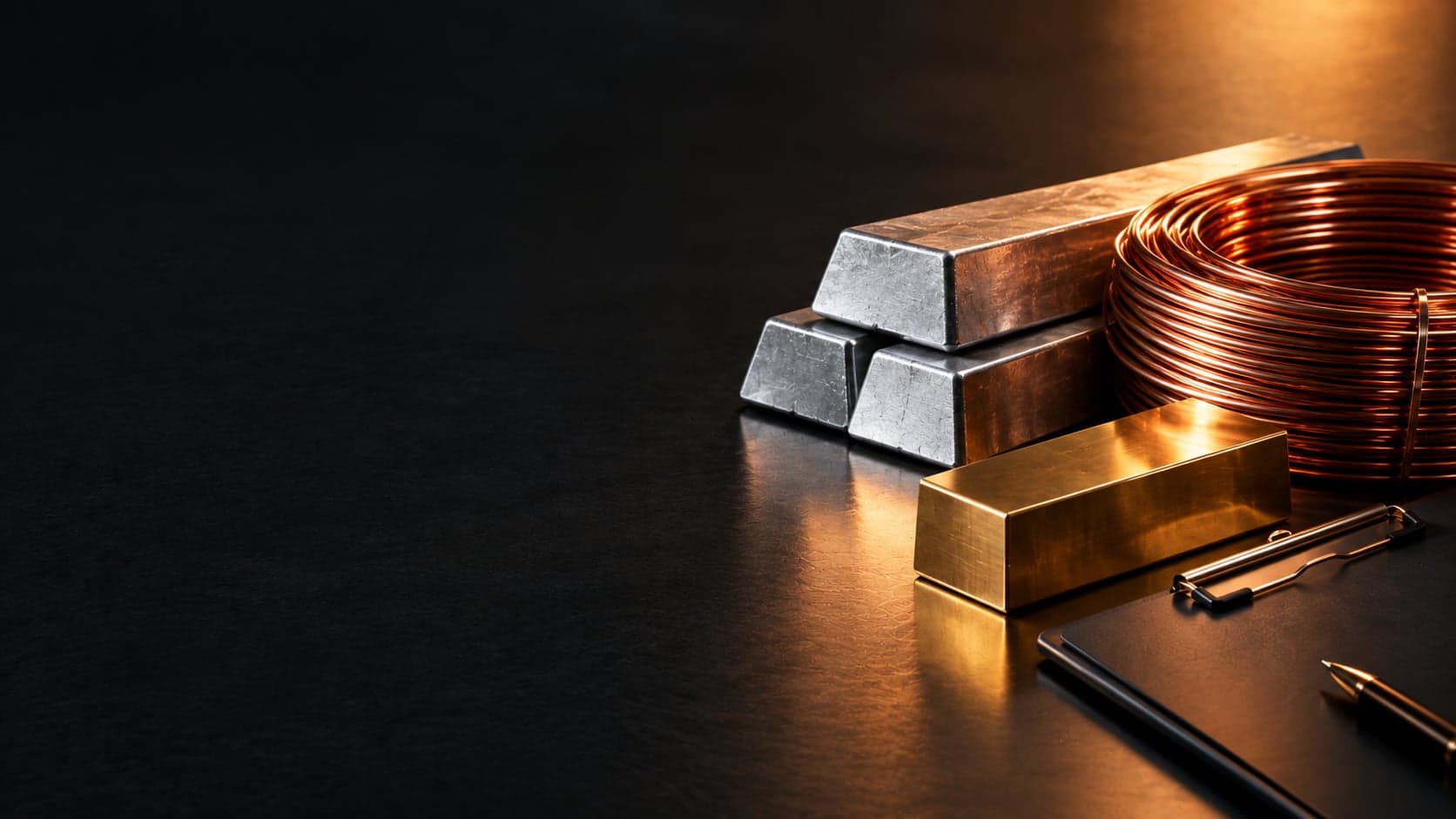Metal samples arranged for a trade quote
