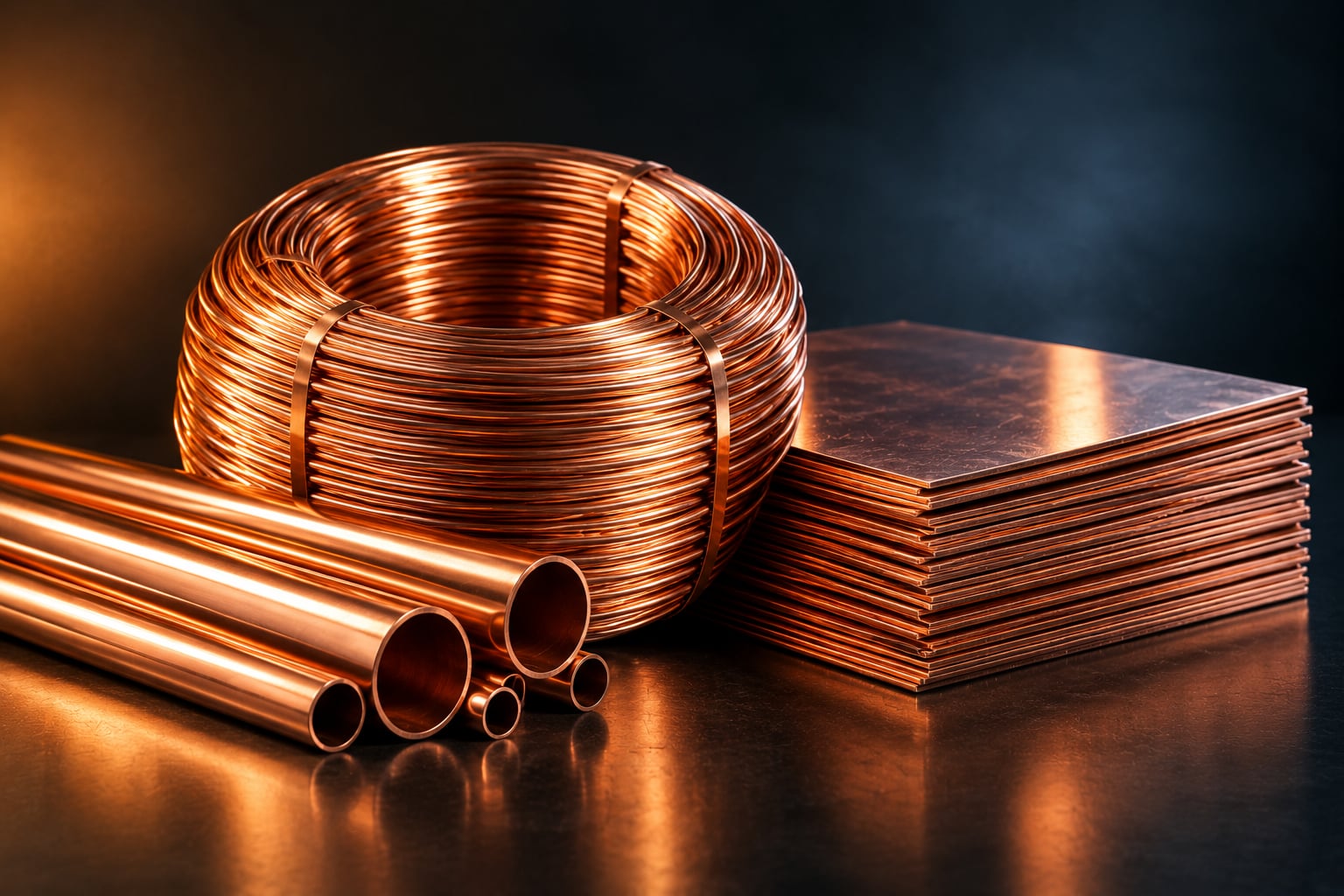 Coiled copper wire